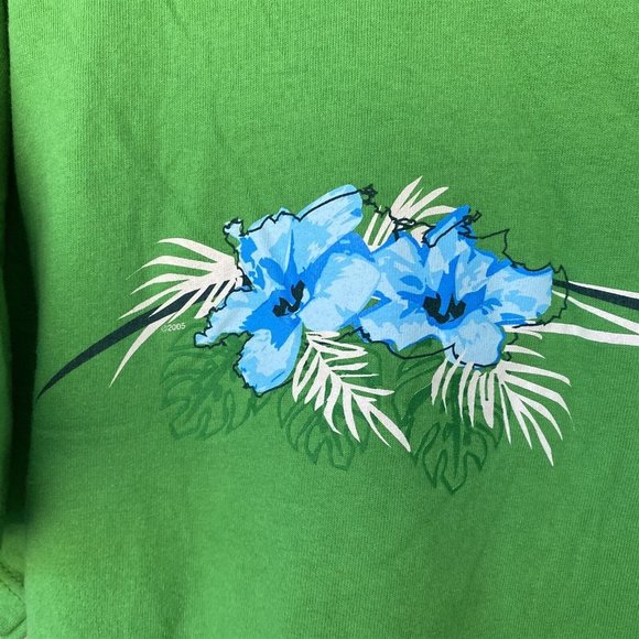 Vintage Speedo Men's T Shirt Green Tropical Flower Medium Made in USA - Picture 4 of 8